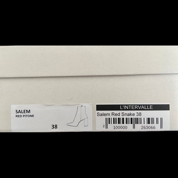 L’intervalle red and black snake print boots size 38 - Picture 4 of 10